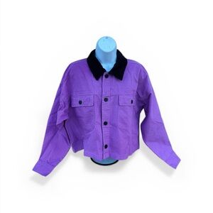 Wild Fable Purple Jean Jacket with Black Corduroy Collar